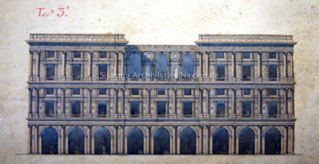  Prospetto della facciata principale del Palazzo della Navigazione generale italiana. 