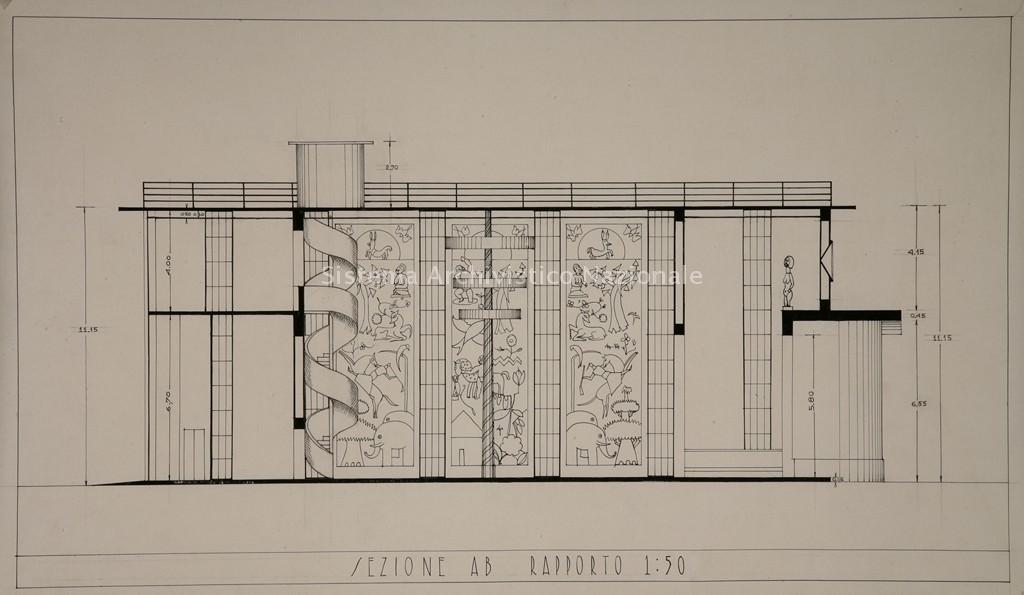  Edificio per l\'Esposizione coloniale internazionale di Parigi, sezione, 1931. 