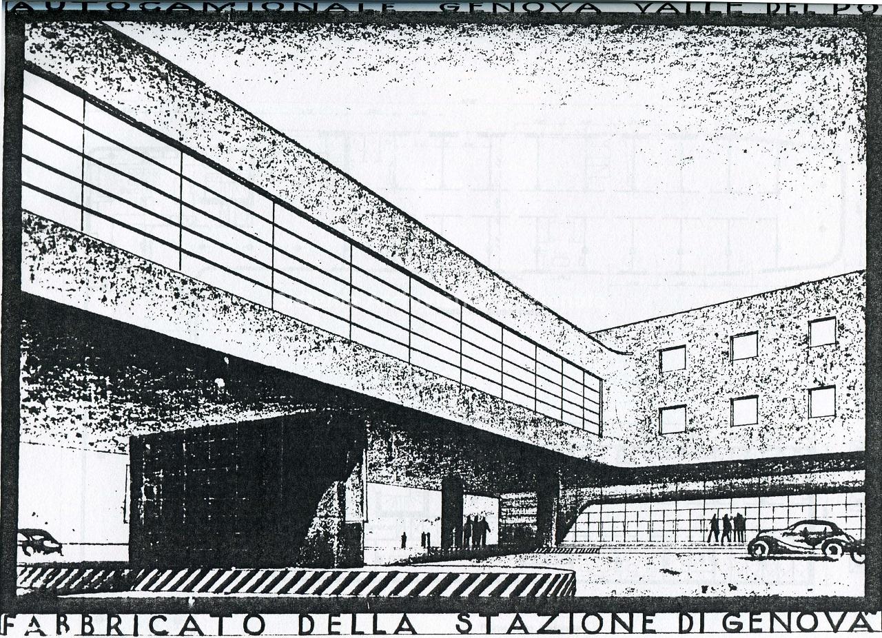   Fabbricato della stazione di servizio sull\'autocamionale Genova-Valle del Po\', Giorgio Calza Bini, 1932-1935
